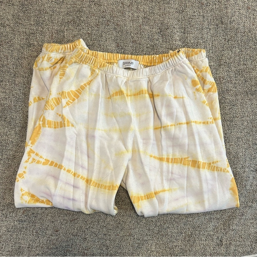 SPRWMN Yellow Tie Dye Sweat Pant